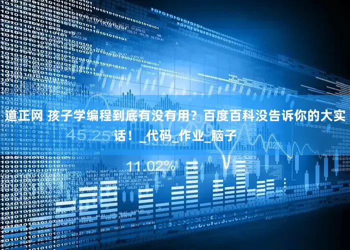 道正网 孩子学编程到底有没有用？百度百科没告诉你的大实话！_代码_作业_脑子